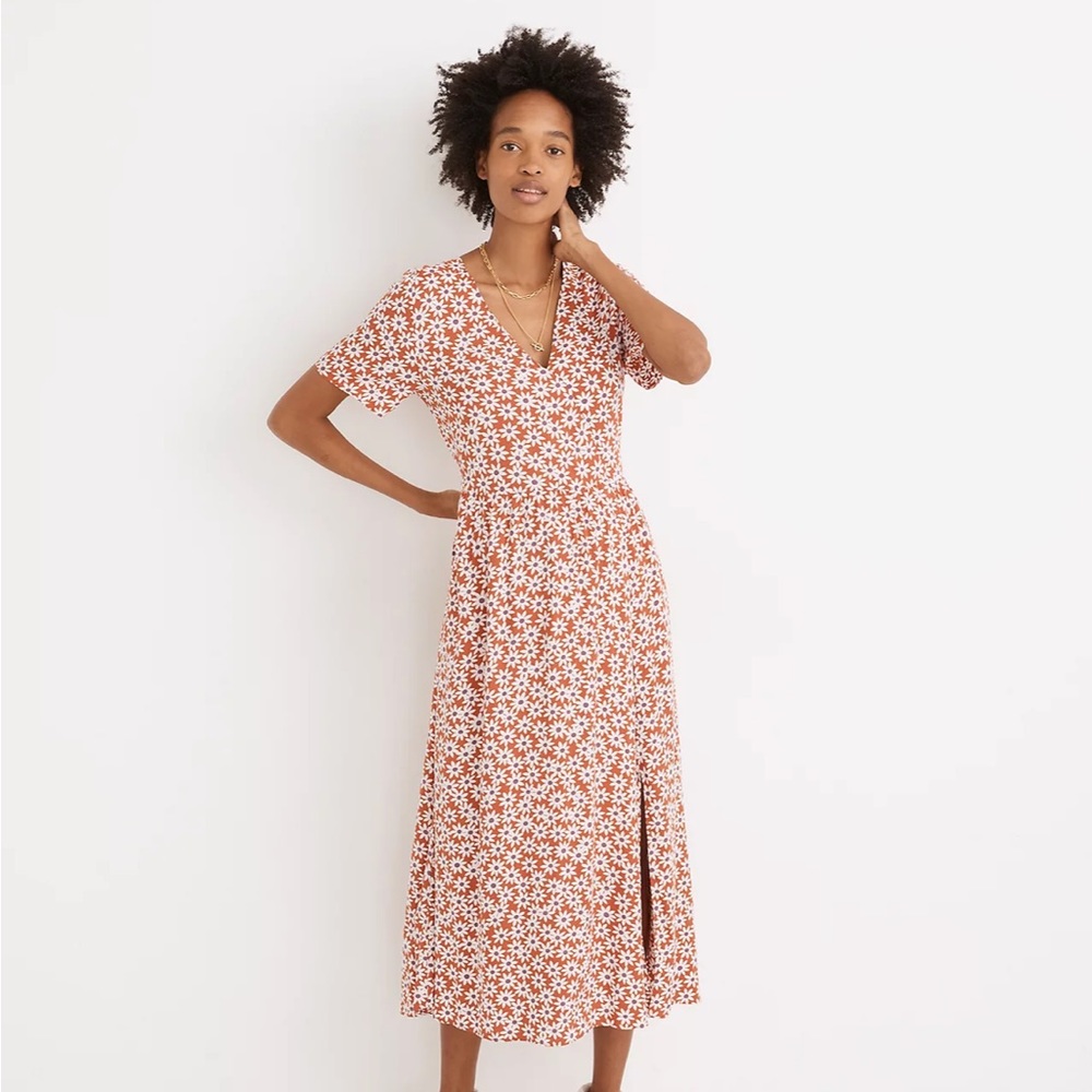 Madewell Clara Midi Dress Falling Daisies